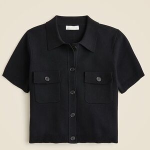 Short-Sleeve Pocket Cardigan - J. Crew - Black - 3X